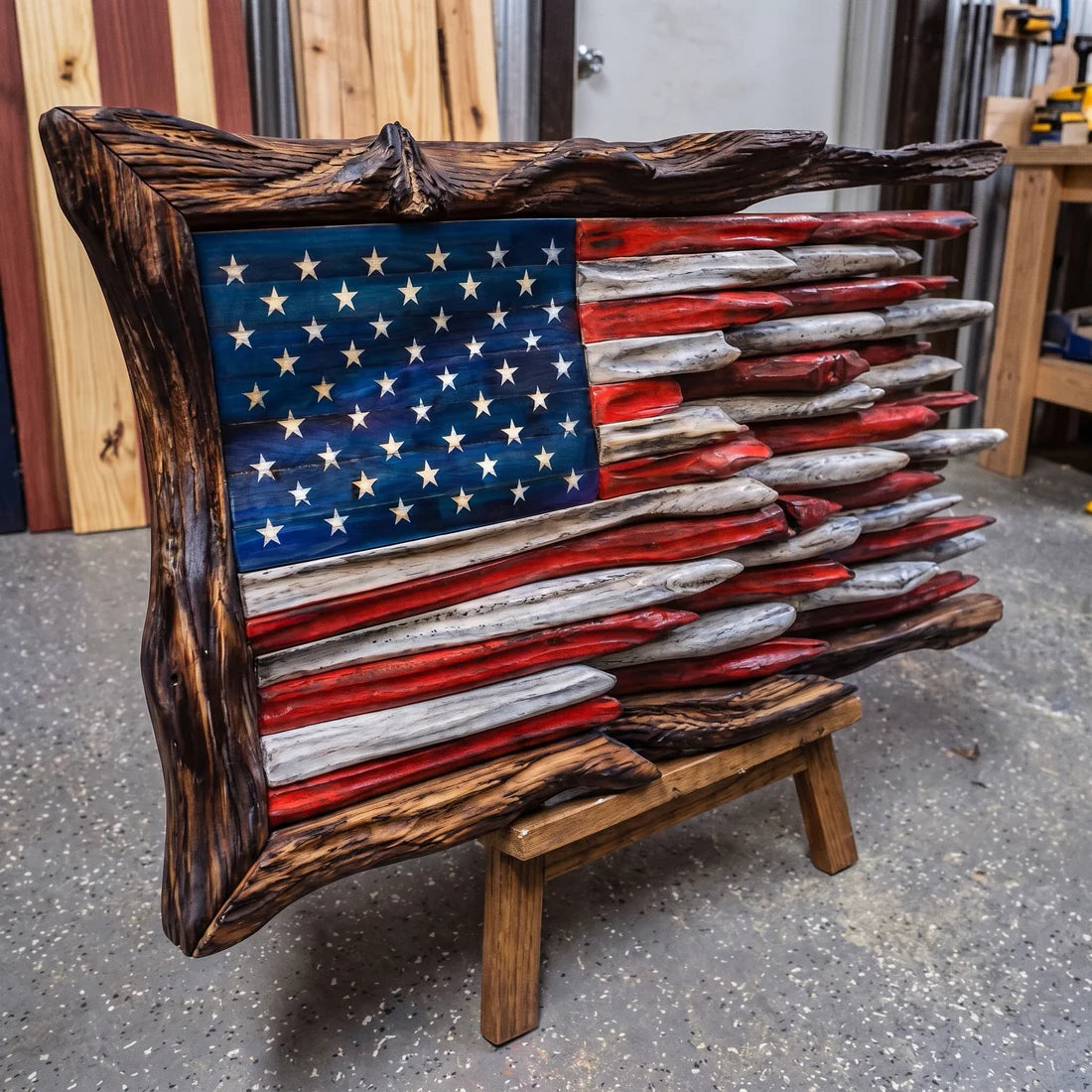 Wooden American Flag